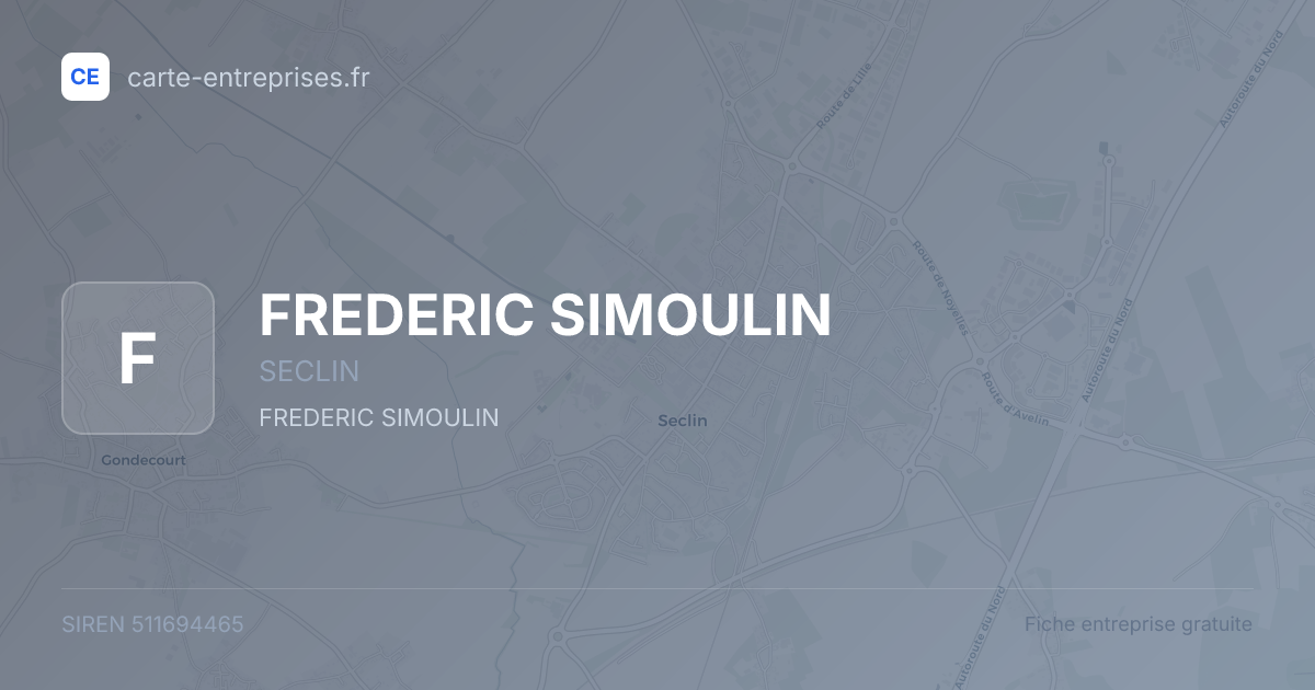 FREDERIC SIMOULIN — 511694465 — fiche entreprise