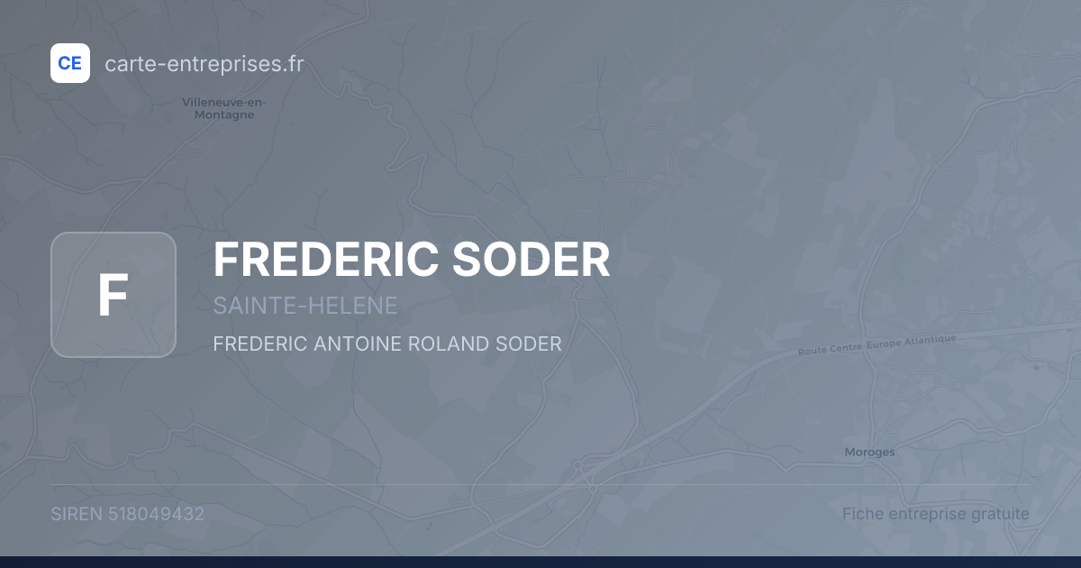 FREDERIC SODER — 518049432 — fiche entreprise