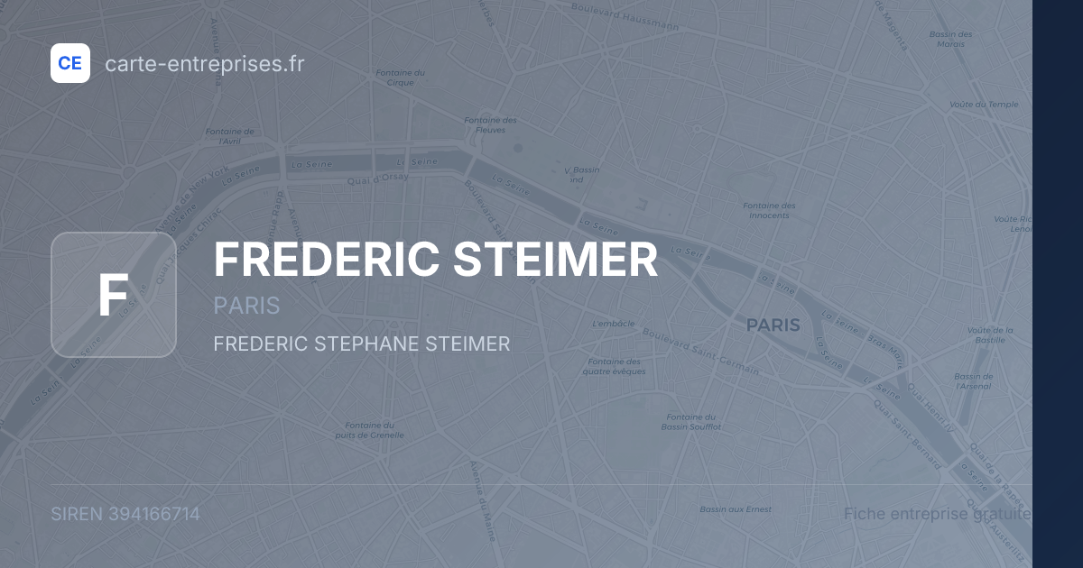 FREDERIC STEIMER — 394166714 — fiche entreprise