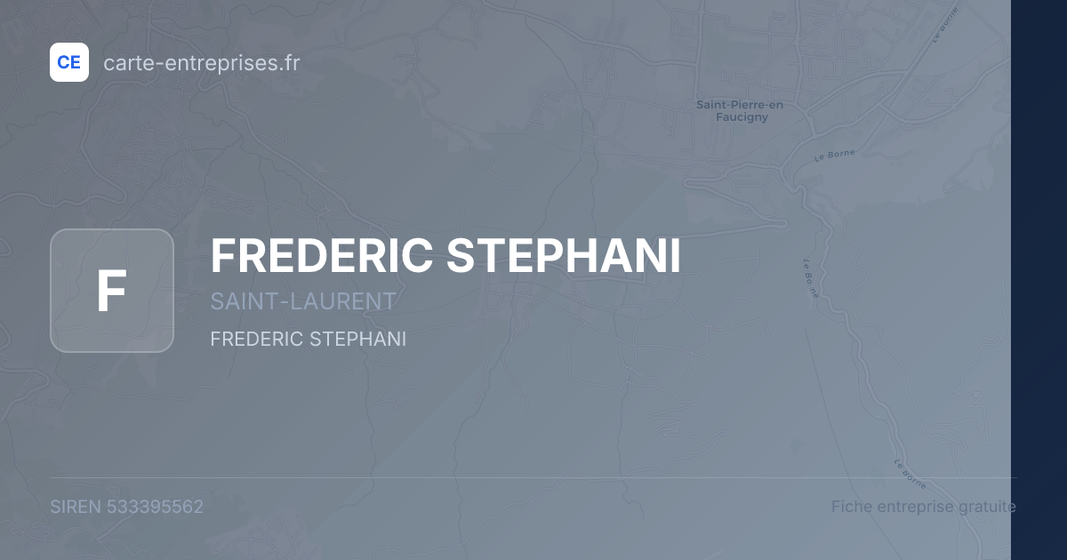 FREDERIC STEPHANI — 533395562 — fiche entreprise
