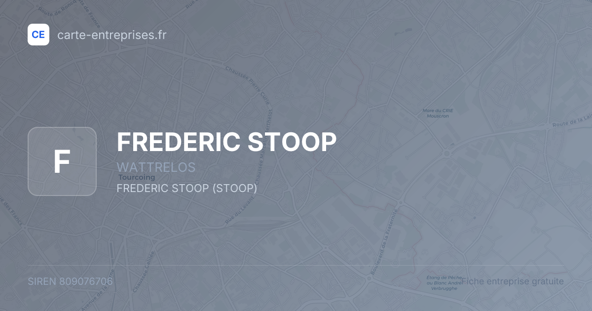 FREDERIC STOOP — 809076706 — fiche entreprise