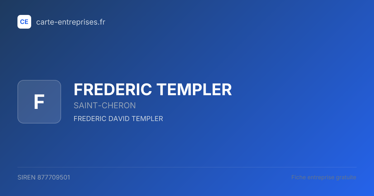 FREDERIC TEMPLER — 877709501 — fiche entreprise