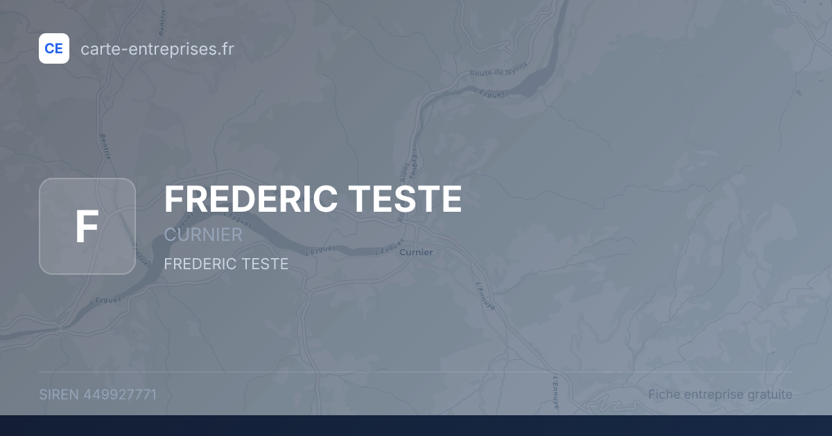 FREDERIC TESTE — 449927771 — fiche entreprise