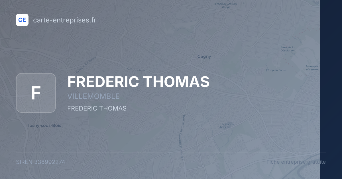 FREDERIC THOMAS — 338992274 — fiche entreprise