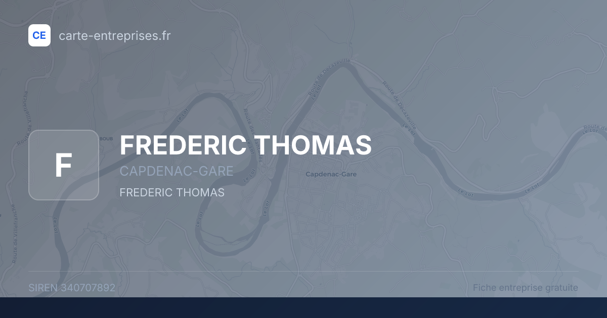 FREDERIC THOMAS — 340707892 — fiche entreprise