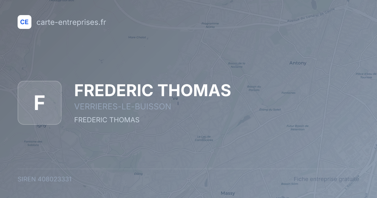 FREDERIC THOMAS — 408023331 — fiche entreprise