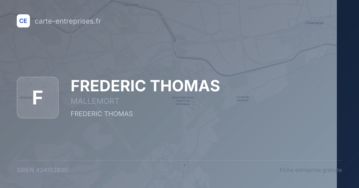 FREDERIC THOMAS — 424152890 — fiche entreprise