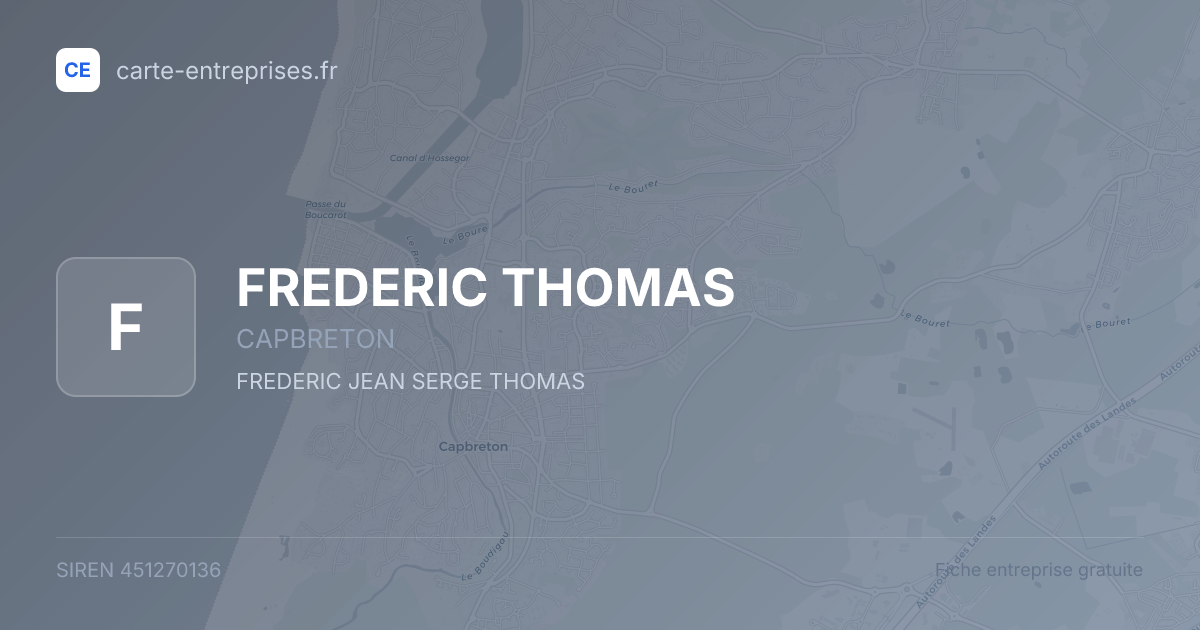 FREDERIC THOMAS — 451270136 — fiche entreprise