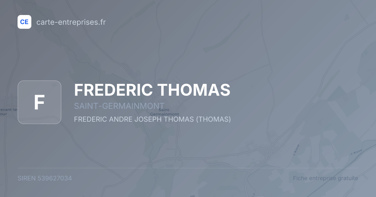 FREDERIC THOMAS — 539627034 — fiche entreprise