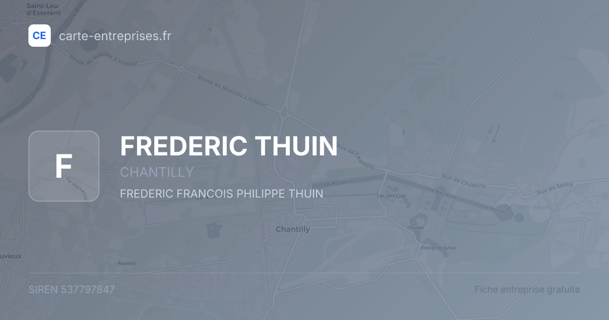 FREDERIC THUIN — 537797847 — fiche entreprise