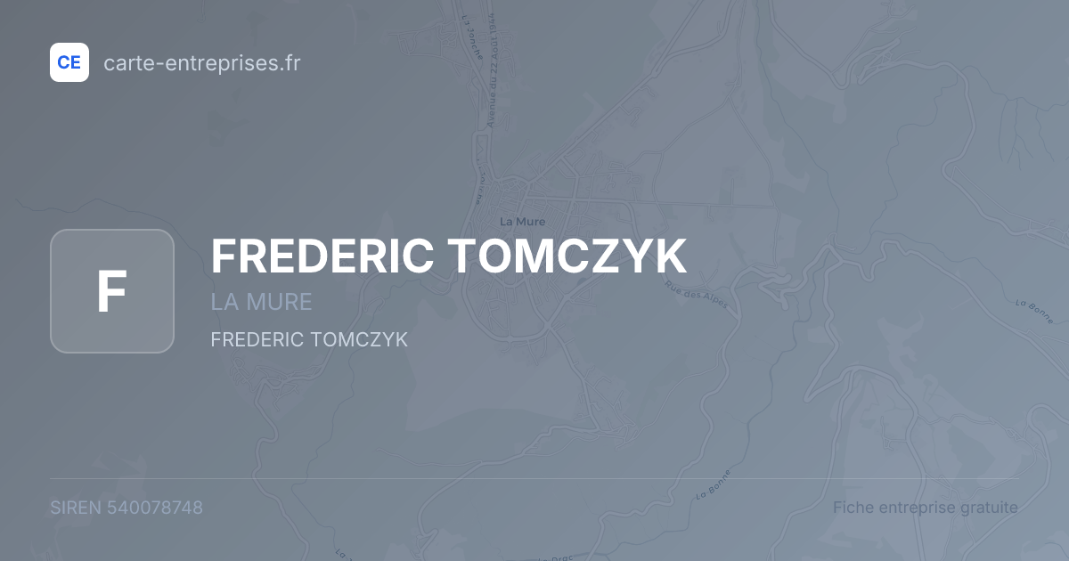 FREDERIC TOMCZYK — 540078748 — fiche entreprise