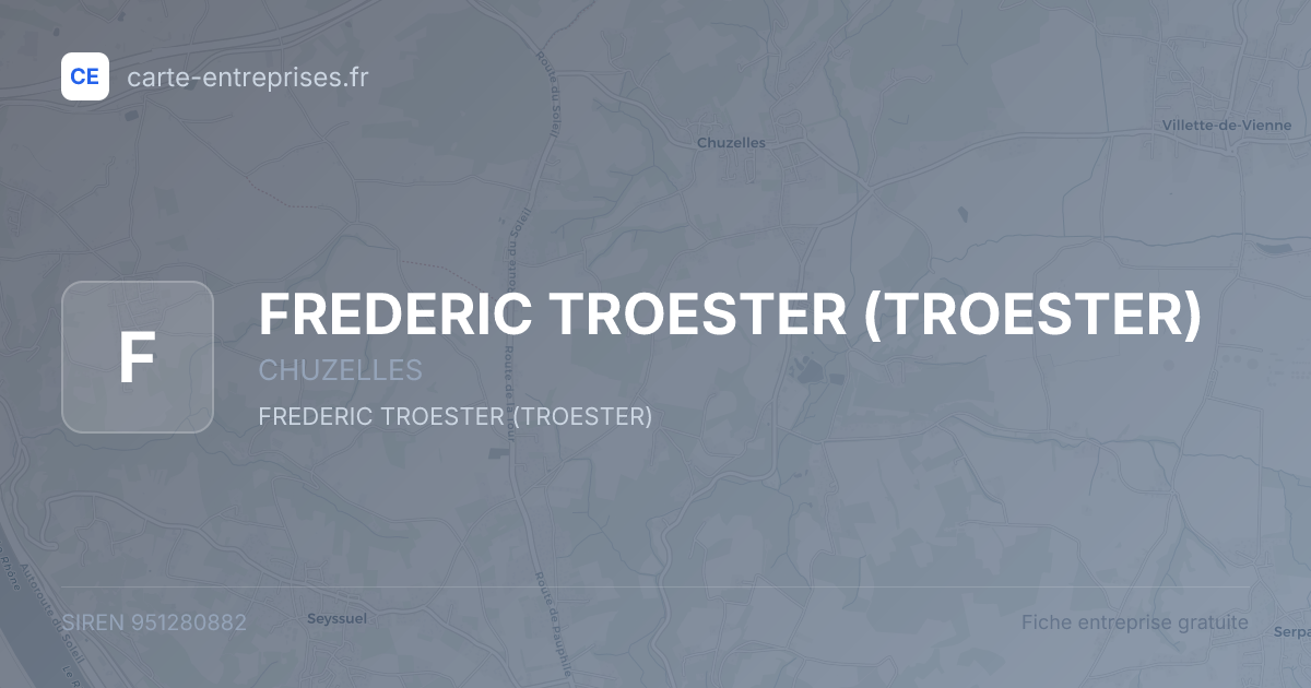 FREDERIC TROESTER (TROESTER) — 951280882 — fiche entreprise