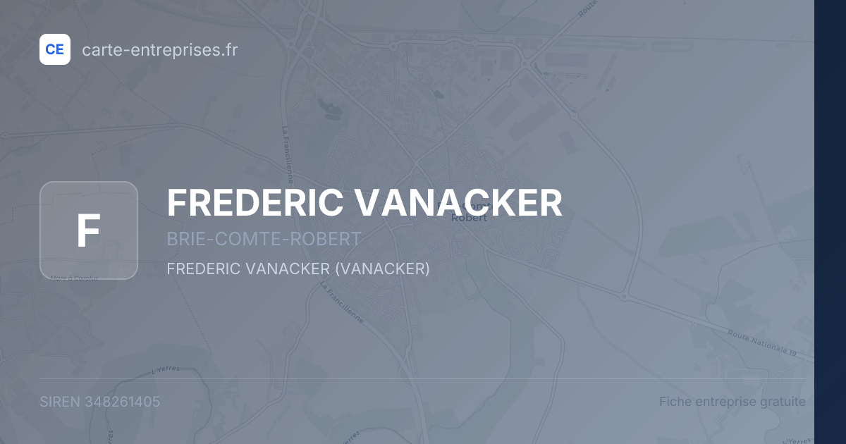 FREDERIC VANACKER — 348261405 — fiche entreprise