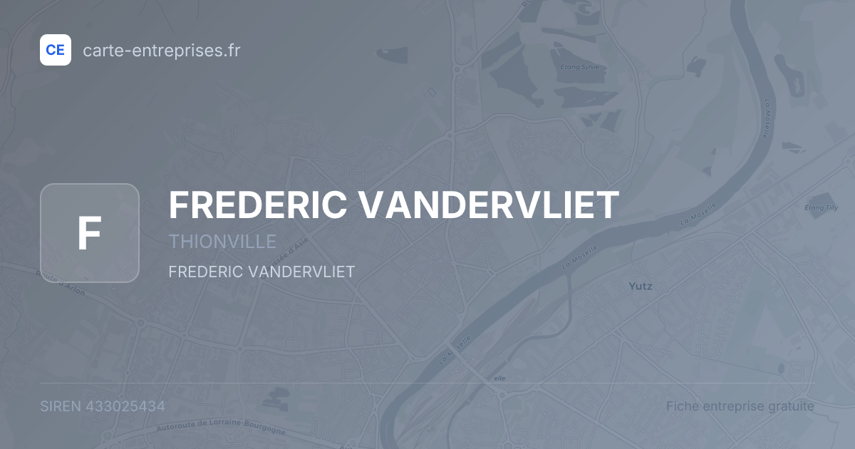 FREDERIC VANDERVLIET — 433025434 — fiche entreprise