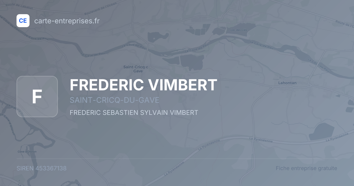 FREDERIC VIMBERT — 453367138 — fiche entreprise