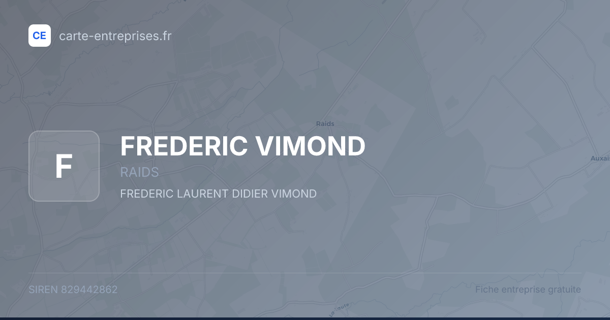 FREDERIC VIMOND — 829442862 — fiche entreprise