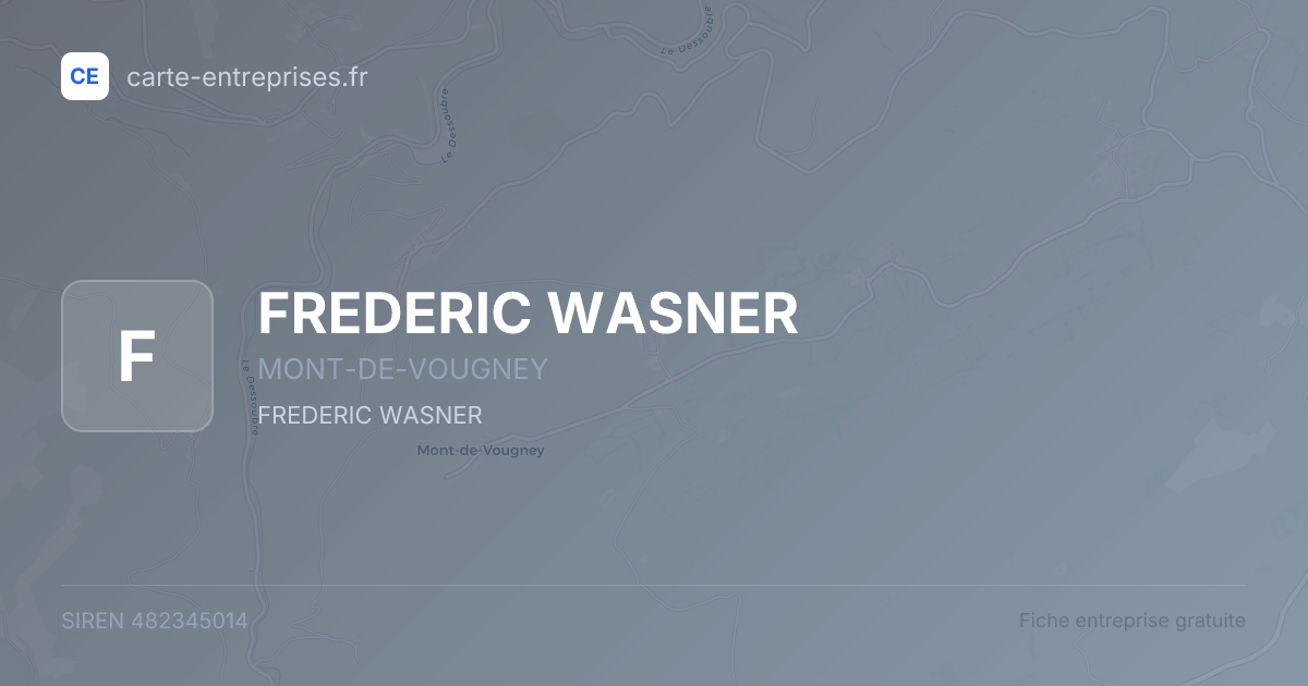 FREDERIC WASNER — 482345014 — fiche entreprise