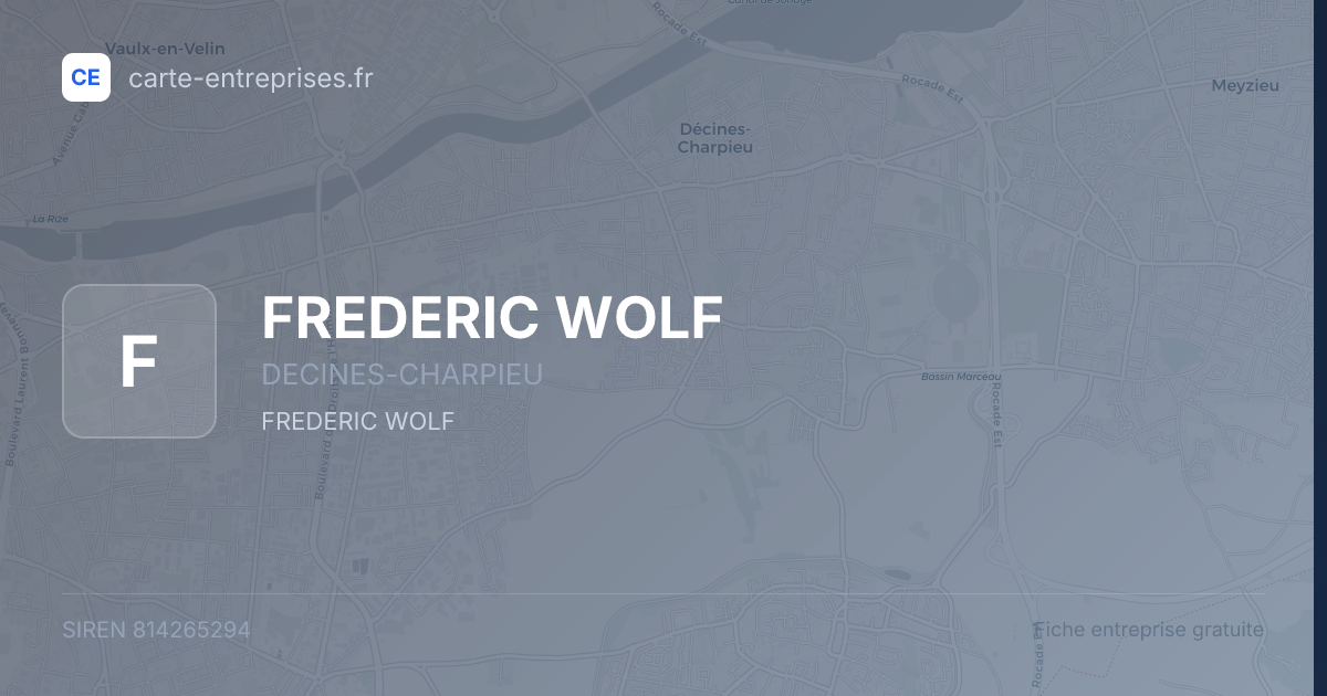 FREDERIC WOLF — 814265294 — fiche entreprise