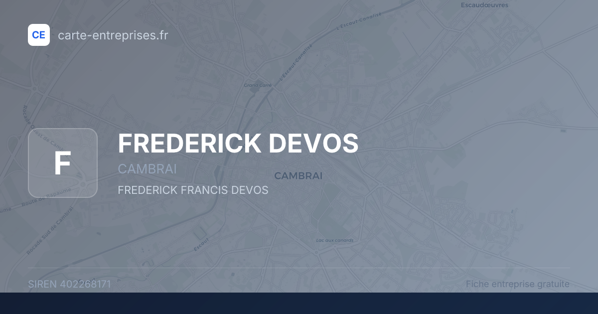FREDERICK DEVOS — 402268171 — fiche entreprise