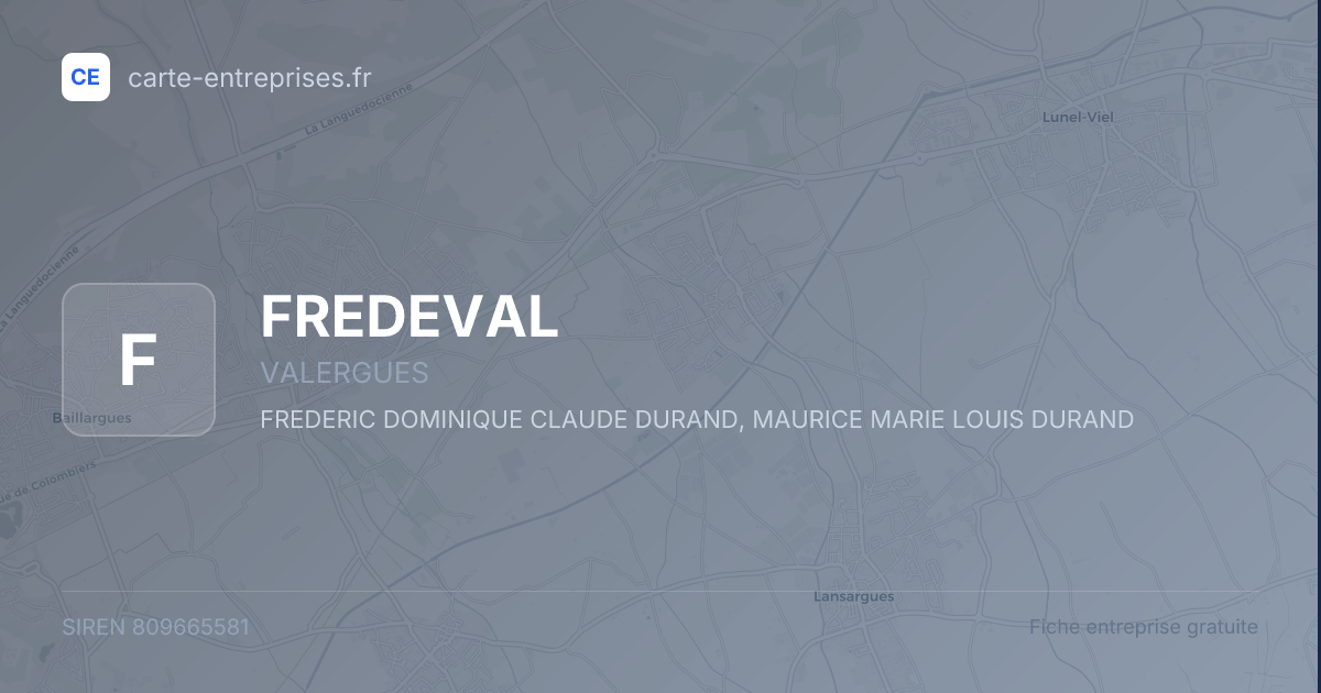 FREDEVAL — 809665581 — fiche entreprise