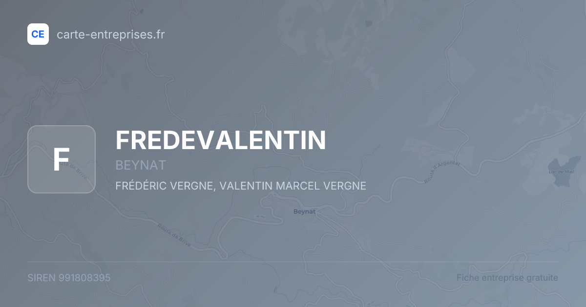 FREDEVALENTIN — 991808395 — fiche entreprise