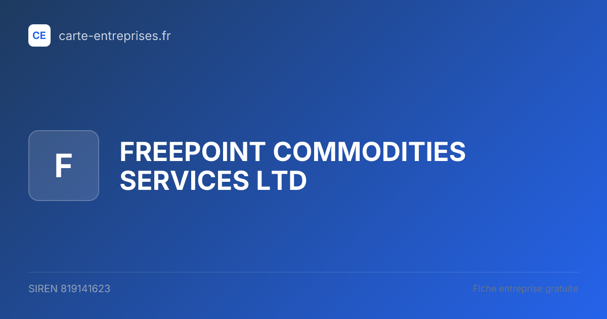 FREEPOINT COMMODITIES SERVICES LTD — 819141623 — fiche entreprise