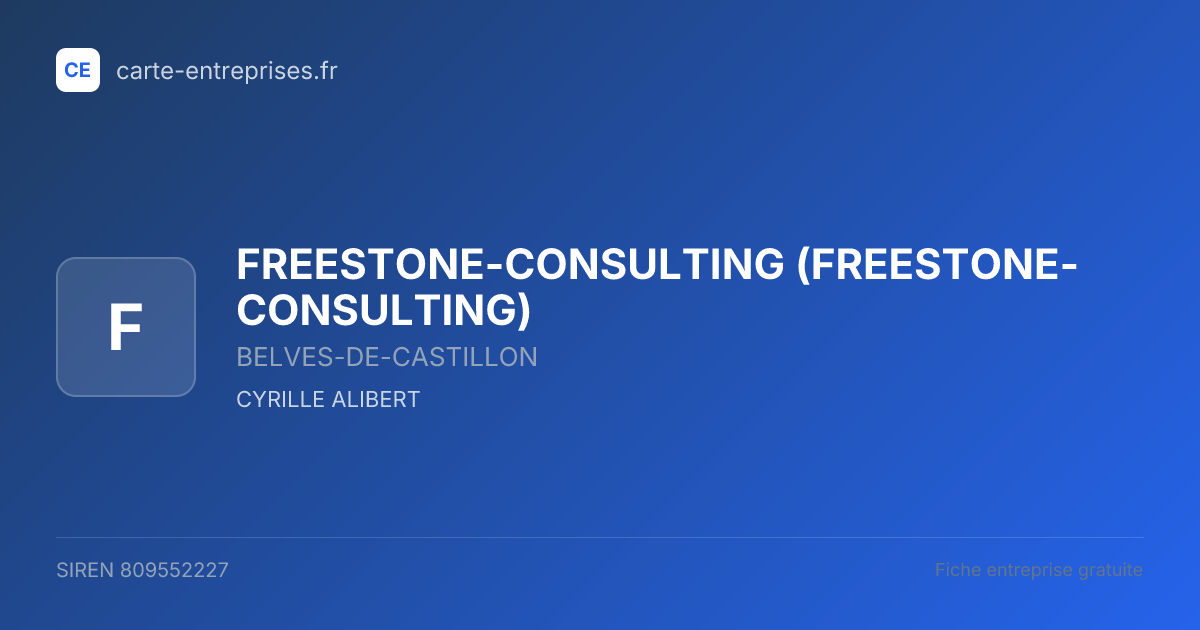 FREESTONE-CONSULTING — 809552227 — fiche entreprise