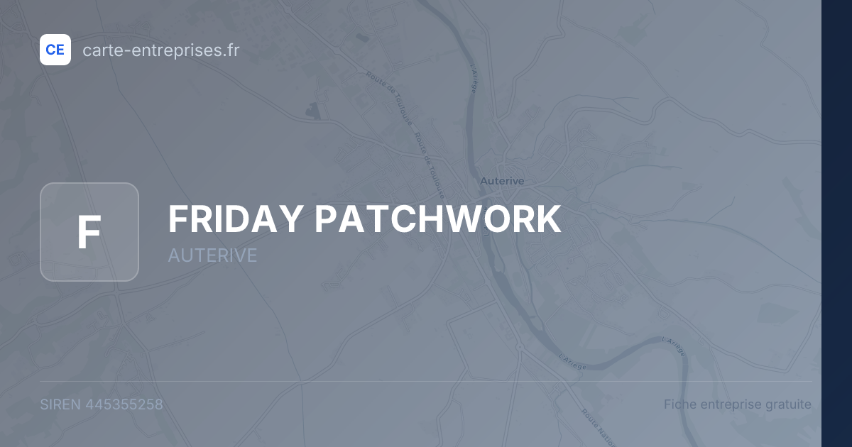 FRIDAY PATCHWORK — 445355258 — fiche entreprise