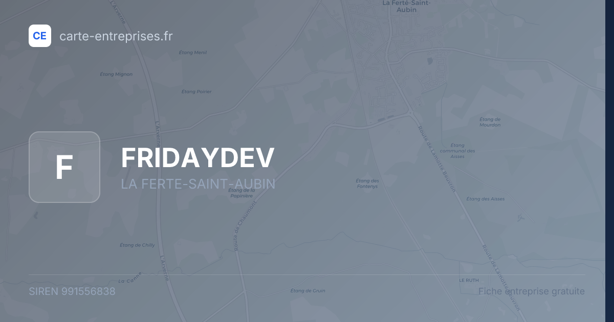 FRIDAYDEV — 991556838 — fiche entreprise