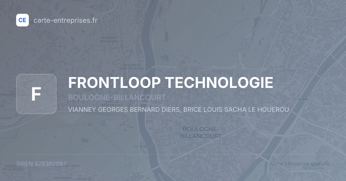 FRONTLOOP TECHNOLOGIE — 828362087 — fiche entreprise