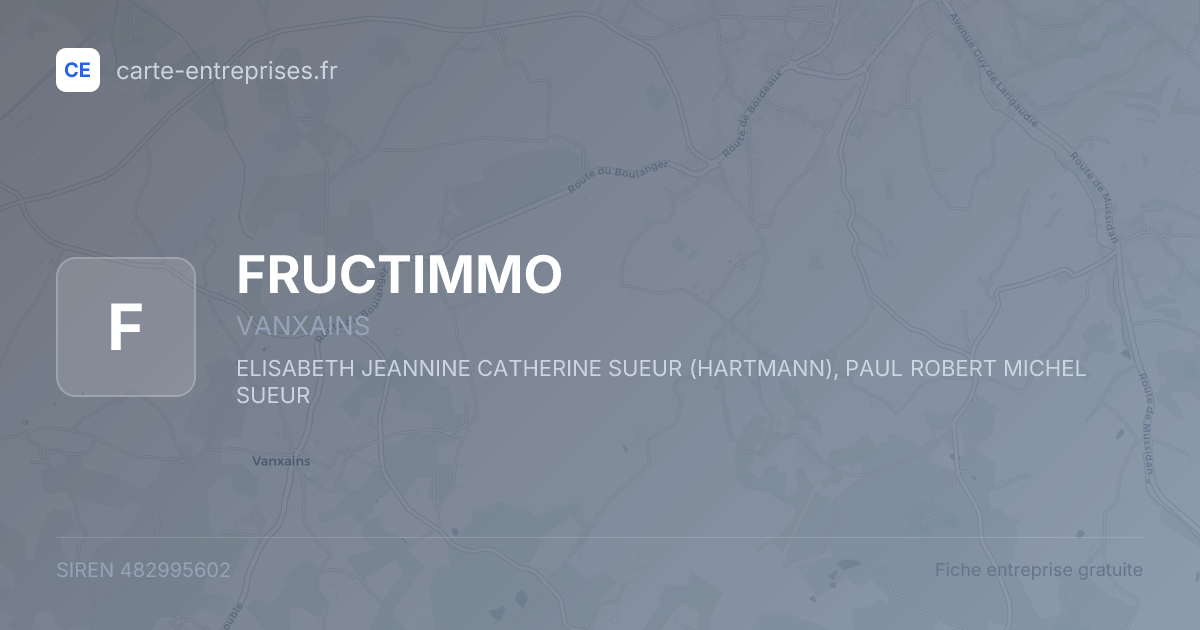 FRUCTIMMO — 482995602 — fiche entreprise