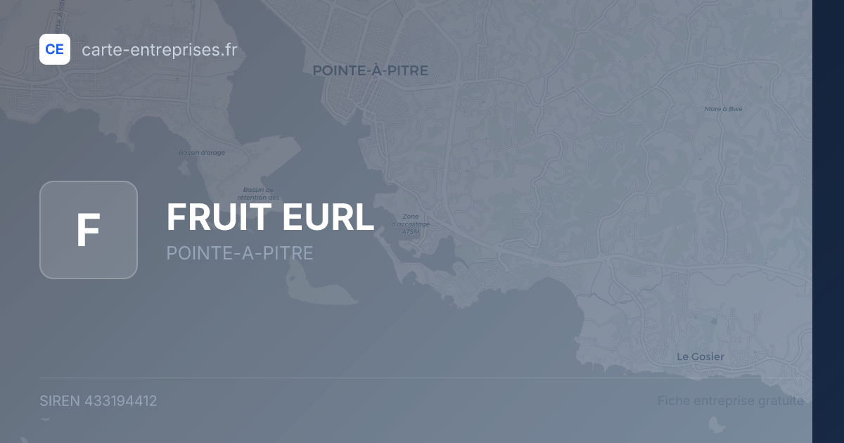 FRUIT EURL — 433194412 — fiche entreprise