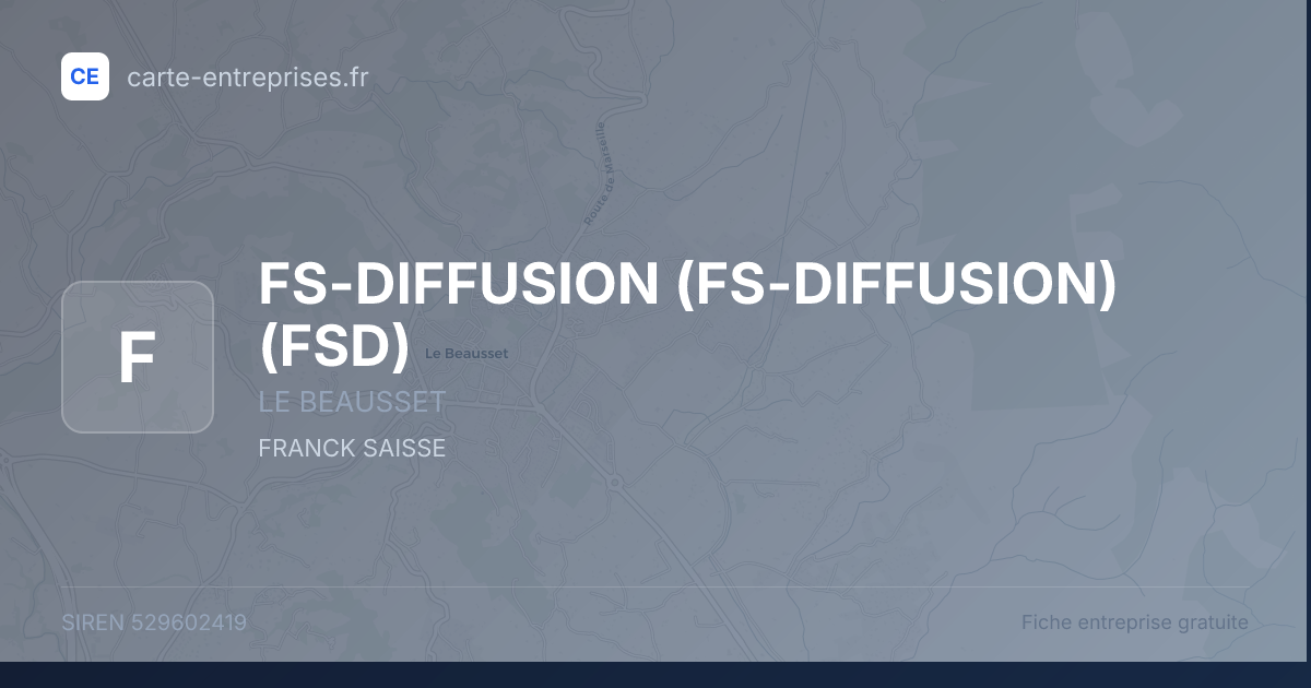 FS-DIFFUSION (FS-DIFFUSION) (FSD) — 529602419 — fiche entreprise
