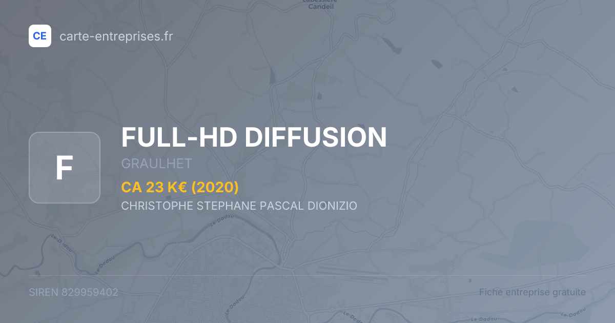 FULL-HD DIFFUSION — 829959402 — fiche entreprise