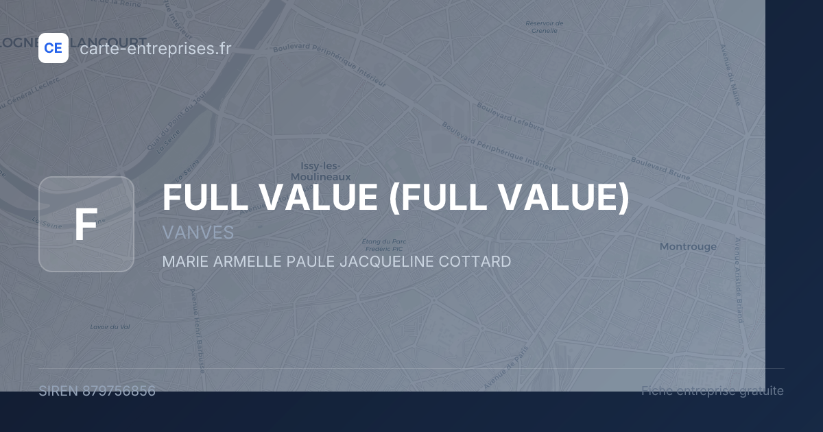 FULL VALUE — 879756856 — fiche entreprise