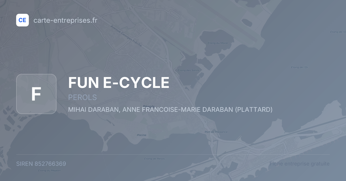 FUN E-CYCLE — 852766369 — fiche entreprise