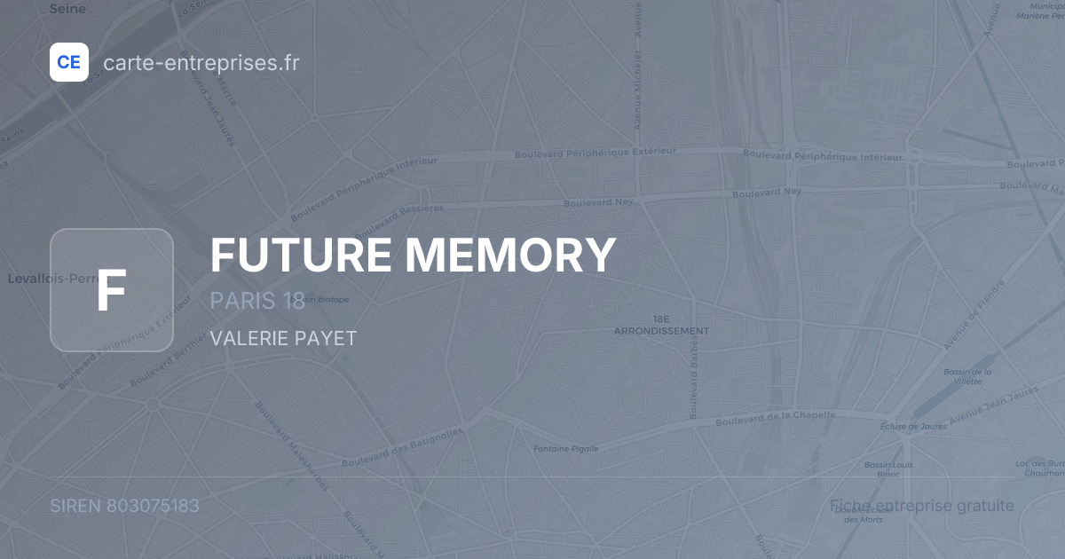FUTURE MEMORY — 803075183 — fiche entreprise