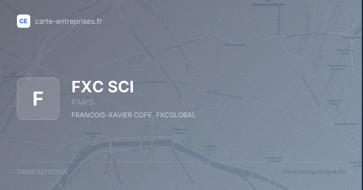FXC SCI — 922123104 — fiche entreprise