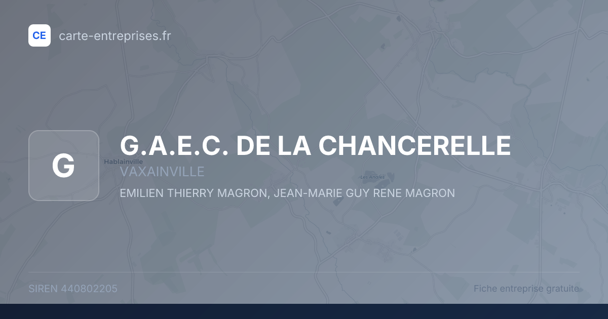 G.A.E.C. DE LA CHANCERELLE — 440802205 — fiche entreprise