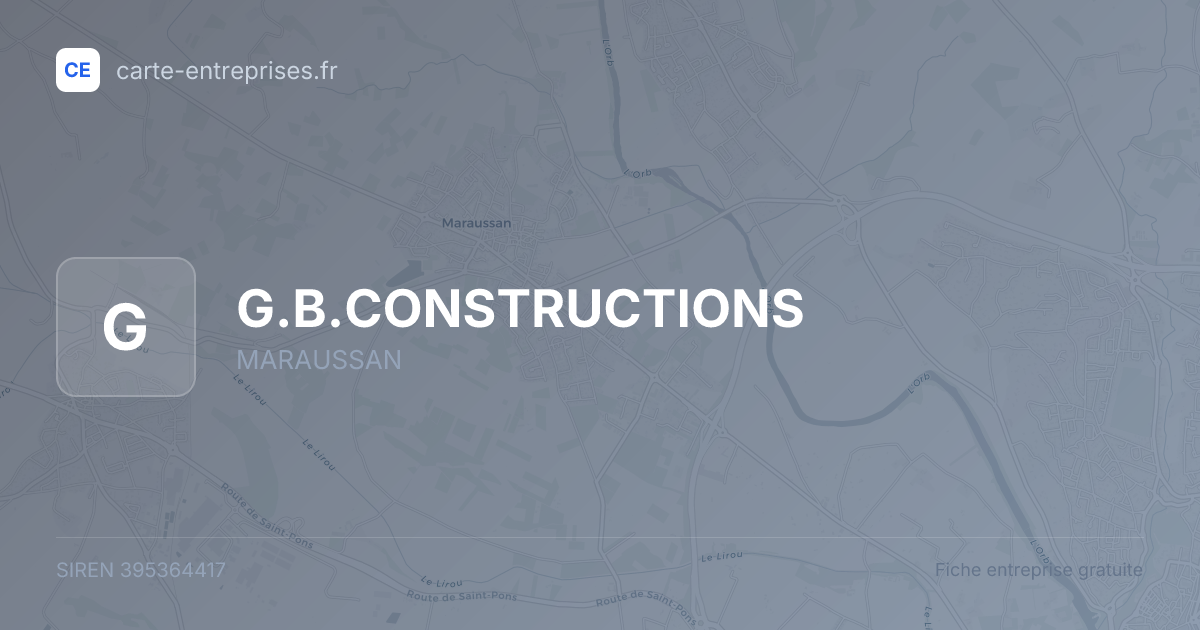 G.B.CONSTRUCTIONS — 395364417 — fiche entreprise