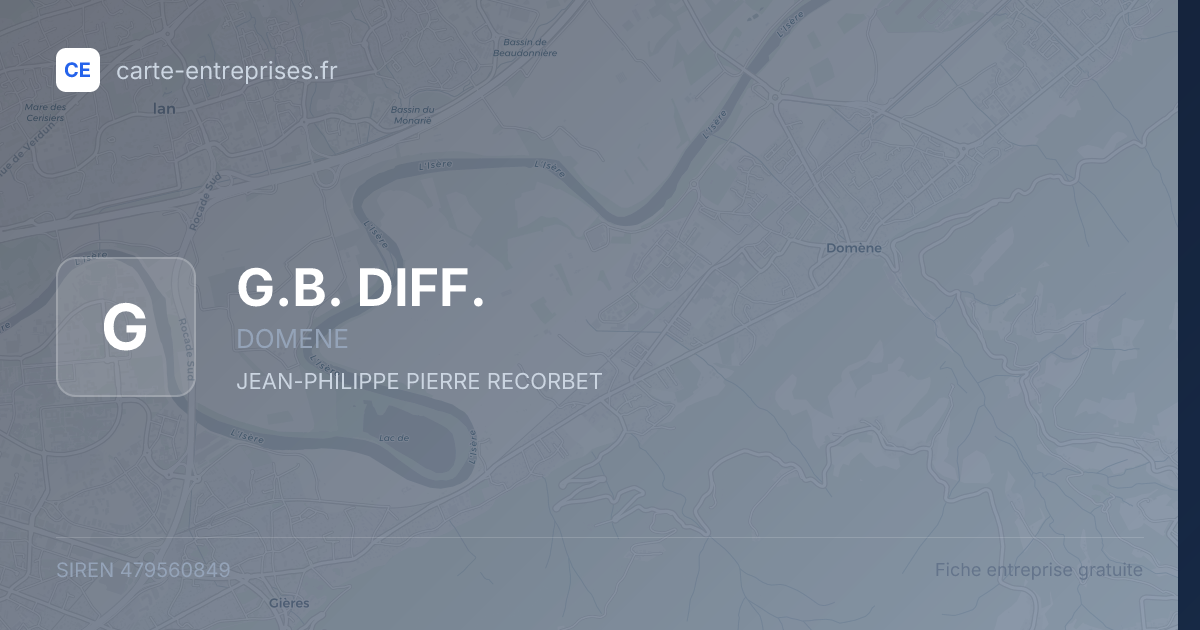 G.B. DIFF. — 479560849 — fiche entreprise