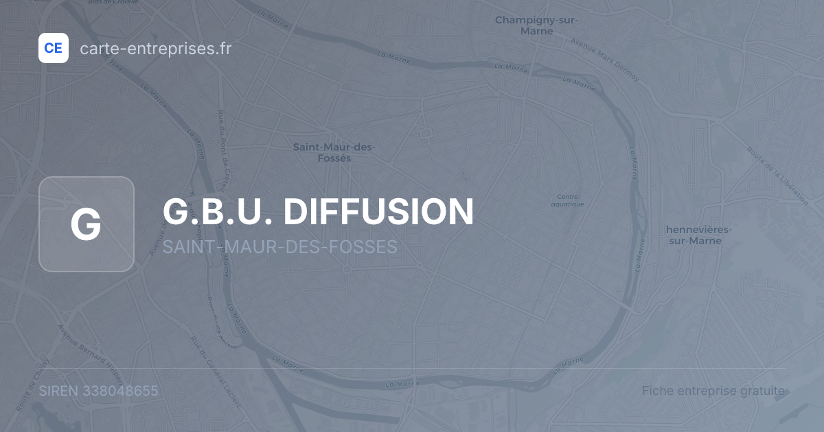 G.B.U. DIFFUSION — 338048655 — fiche entreprise