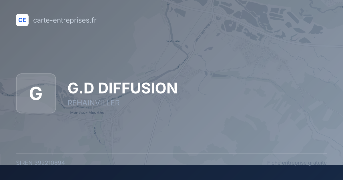 G.D DIFFUSION — 392210894 — fiche entreprise