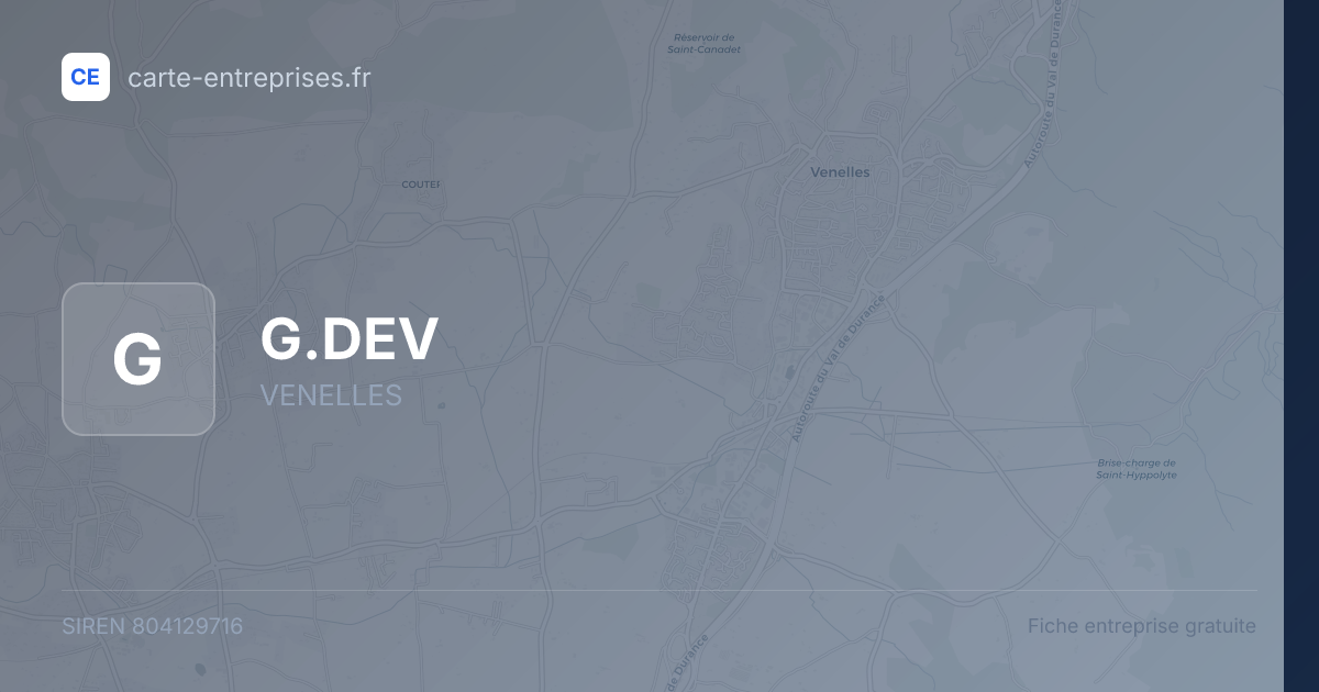 G.DEV — 804129716 — fiche entreprise
