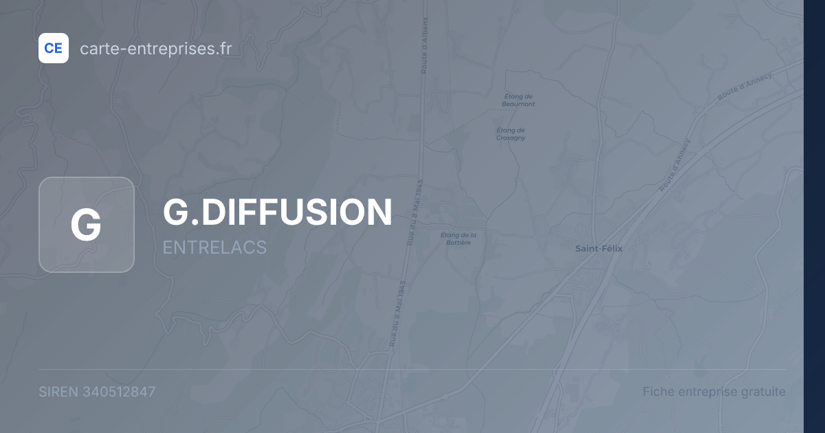 G.DIFFUSION — 340512847 — fiche entreprise
