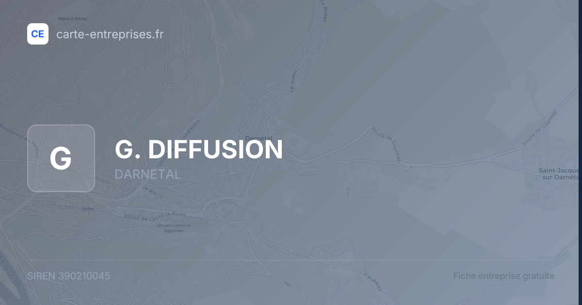G. DIFFUSION — 390210045 — fiche entreprise