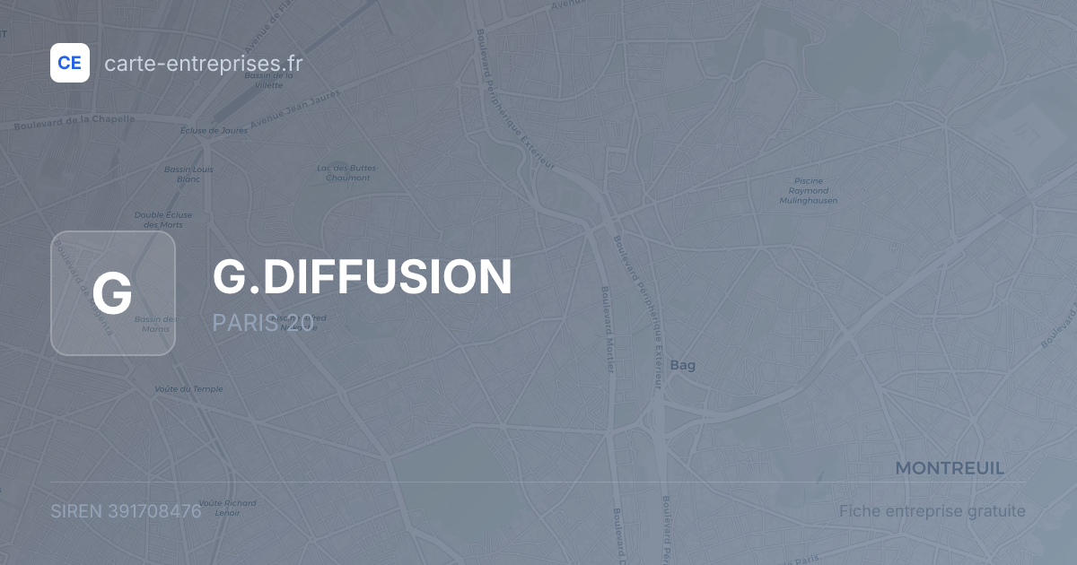 G.DIFFUSION — 391708476 — fiche entreprise