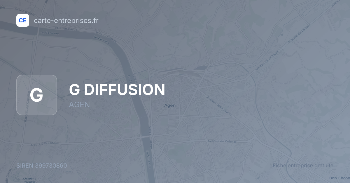 G DIFFUSION — 399730860 — fiche entreprise