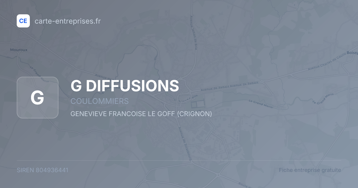 G DIFFUSIONS — 804936441 — fiche entreprise