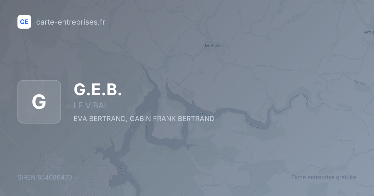 G.E.B. — 854080470 — fiche entreprise